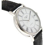 Longines Presence 38.5mm Automatic White Dial Black Leather Strap Watch for Men - L4.921.4.11.2 Buy Now By Longines