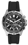 Fossil Garrett Chronograph Black Dial Black Rubber Strap Watch for Men - FS5624 Buy Now By Fossil