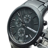 Emporio Armani Renato Chronograph Mother of Pearl Black Dial Black Steel Strap Watch For Men - AR11275 Buy Now By Emporio Armani