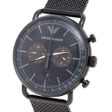Emporio Armani Aviator Black Dial Black Mesh Bracelet Watch For Men - AR11142 Buy Now By Emporio Armani