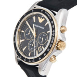 Emporio Armani Sigma Chronograph lack Dial Black Rubber Strap Watch For Men - AR80003 Buy Now By Emporio Armani