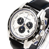 Versace V-Ray Quartz Silver Dial Black Leather Strap Watch for Men - VDB010014 Buy Now By Versace