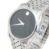 Movado Museum Classic Black Dial Silver Steel Strap Watch For Men - 606504 Buy Now By Movado