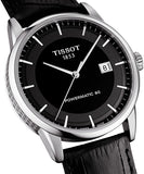 Tissot Luxury Powermatic 80 Black Dial Black Leather Strap Watch For Men - T086.407.16.057.00 Buy Now By Tissot