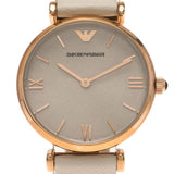Emporio Armani Gianni T Bar Light Brown Dial White Leather Strap Watch For Women - AR1769 Buy Now By Emporio Armani