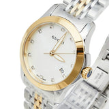Gucci G Timeless Diamonds Mother of Pearl Dial Two Tone Mesh Bracelet Watch for Women - YA126513 Buy Now By Gucci