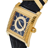 Versace VD-25 Diamonds Black Dial Black Leather Strap Watch for Women - VQF020015 Buy Now By Versace