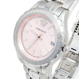 Versace Hellenyium Pink Dial Silver Steel Strap Watch for Women - V12010015 Buy Now By Versace