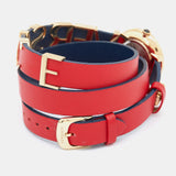 Versace V-Flare Quartz Silver Dial Red Leather Strap Watch for Women - VEBN00418 Buy Now By Versace