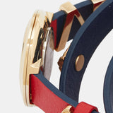 Versace V-Flare Quartz Silver Dial Red Leather Strap Watch for Women - VEBN00418 Buy Now By Versace