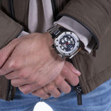 Guess Empire Quartz Black Dial Silver Steel Strap Watch For Men - GW0489G1 Buy Now By Guess