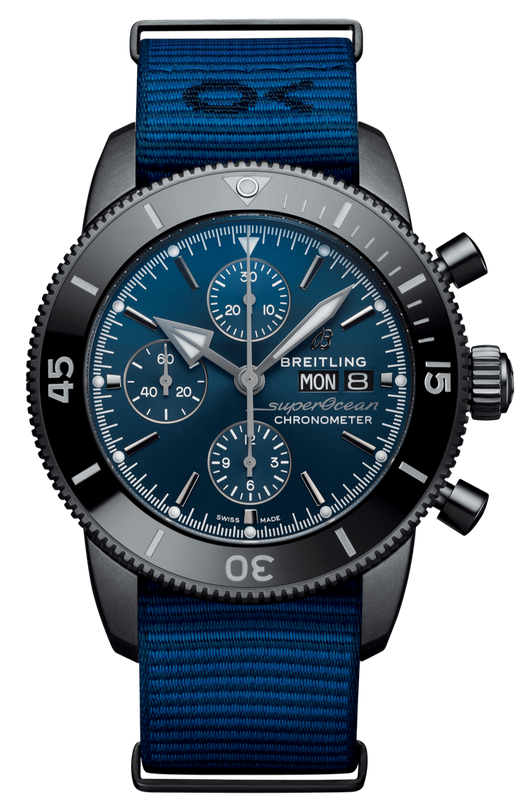 Breitling Superocean Heritage Chronograph 44 Outerknown Blue Dial Blue NATO Strap Watch for Men - M133132A1C1W1 Buy Now By Breitling