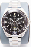 Tag Heuer Aquaracer Quartz Chronograph Black Dial Silver Steel Strap Watch for Men - CAY111A.BA0927 Buy Now By Tag Heuer