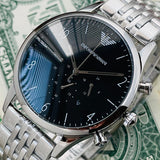 Emporio Armani Beta Chronograph Black Dial Steel Strap Watch For Men - AR1863 Buy Now By Emporio Armani