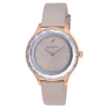 Swarovski Octea Nova Grey Dial Grey Leather Strap Watch for Women - 5295326 Buy Now By Swarovski