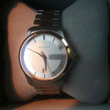 Gucci G Timeless Silver Dial Two Tone Steel Strap Watch For Men - YA126447 Buy Now By Gucci