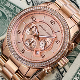 Michael Kors Dylan Rose Gold Dial Rose Gold Steel Strap Watch for Women - MK5576 Buy Now By Michael Kors