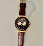 Guess Rigor Analog Brown Dial Brown Leather Strap Watch For Men - W0040G3 Buy Now By Guess