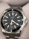 Gucci Dive Quartz Black Dial Silver Steel Strap Watch For Men - YA136301 Buy Now By Gucci
