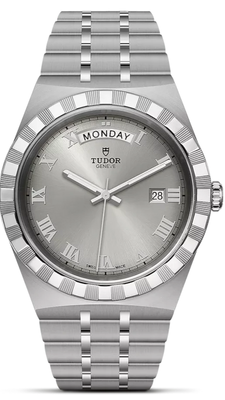 Tudor Royal Day Date Diamonds Automatic Silver Dial Silver Steel Strap Watch for Men - M28600-0002 Buy Now By Tudor