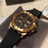 Bulova Marine Star Chronograph Black Dial Black Rubber Strap Watch for Men - 98B104 Buy Now By Bulova