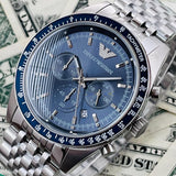 Emporio Armani Sportivo Chronograph Blue Stainless Steel Watch For Men - AR6072 Buy Now By Emporio Armani