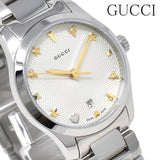 Gucci G Timeless White Dial Silver Steel Strap Watch For Women - YA126572A Buy Now By Gucci