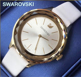 Swarovski Octea Nova Quartz White Dial White Leather Strap Watch for Women - 5295337 Buy Now By Swarovski