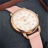 Coach Delancey Cream Dial Blush Pink Leather Strap Watch for Women - 14502750 Buy Now By Coach