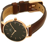 Daniel Wellington Classic Petite St Mawes Black Dial Brown Leather Strap Watch For Women - DW00100225 Buy Now By Daniel Wellington
