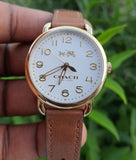 Coach Delancey White Dial Brown Leather Strap Watch for Women - 14502715 Buy Now By Coach