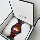 Gucci G Timeless Ghost Red Dial Red Leather Strap Watch For Men - YA1264023 Buy Now By Gucci