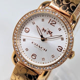 Coach Delancey Silver Dial Rose Gold Steel Strap Watch for Women - 14502355 Buy Now By Coach