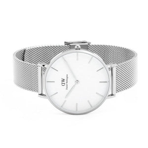 Daniel Wellington Petite Sterling Quartz White Dial Silver Mesh Bracelet Watch For Men - DW00100306 Buy Now By Daniel Wellington