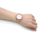 Daniel Wellington Classic Petite Melrose White Dial Rose Gold Mesh Bracelet Watch For Women - DW00100163