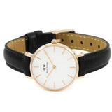 Daniel Wellington Classic Petite Sheffield White Dial Black Leather Strap Watch For Women - DW00100230 Buy Now By Daniel Wellington