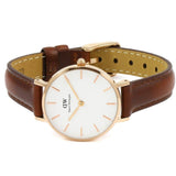 Daniel Wellington Classic Petite St Mawes White Dial Brown Leather Strap Watch For Women - DW00100231 Buy Now By Daniel Wellington