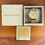 Michael Kors Slim Runway Gold Dial Two Tone Steel Strap Watch for Women - MK4300 Buy Now By Michael Kors