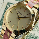 Michael Kors Slim Runway Gold Dial Two Tone Steel Strap Watch for Women - MK4300 Buy Now By Michael Kors