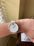 Movado 70th Anniversary Limited Edition White Dial White Leather Strap Watch For Women - 0607138 Buy Now By Movado