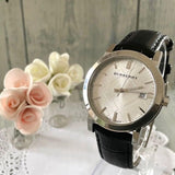 Burberry The City White Dial Black Leather Strap Watch for Men - BU9008 Buy Now By Burberry