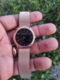 Calvin Klein Minimal Black Dial Rose Gold Mesh Bracelet Watch for Women - K3M2262Y Buy Now By Calvin Klein