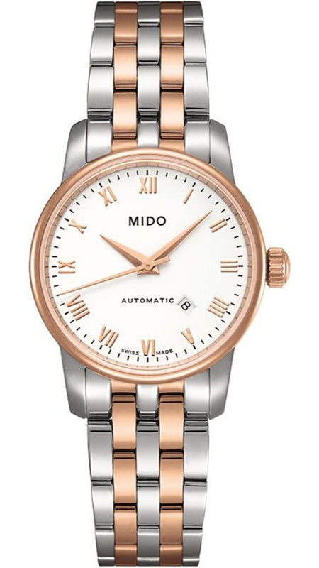Mido Baroncelli III Automatic White Dial Two Tone Steel Strap Watch For Women - M7600.9.N6.1 Buy Now By Mido
