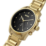 Hugo Boss Trace Chronograph Black Dial Gold Steel Strap Watch For Men - 1514006 Buy Now By Hugo Boss