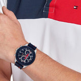 Tommy Hilfiger Clark Chronograph Blue Dial Black Leather Strap Watch For Men - 1792083 Buy Now By Tommy Hilfiger