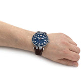 Versace Greca Sport Analog Blue Dial Brown Leather Strap Watch For Men - VEZ300121 Buy Now By Versace