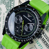 Emporio Armani Sports Analog Black Dial Green Rubber Strap Watch For Men - AR6115 Buy Now By Emporio Armani