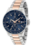 Maserati SFIDA Chronograph Blue Dial Two Tone Steel Strap Watch For Men - R8873640012 Buy Now By Maserati