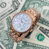 Michael Kors Damen White Dial Rose Gold Steel Strap Watch for Women - MK5026 Buy Now By Michael Kors