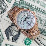 Michael Kors Damen White Dial Rose Gold Steel Strap Watch for Women - MK5026 Buy Now By Michael Kors